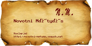 Novotni Mátyás névjegykártya