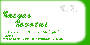 matyas novotni business card